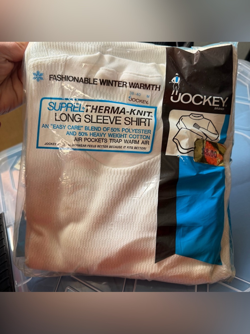 Vintage Deadstock Jockey Thermal underwear top 70s New USA White